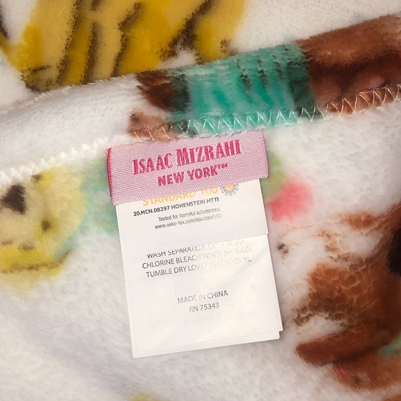 ✨NWT✨ Isaac Mizrahi Easter Egg Spring Polka Dot Bunny Ears Dog Throw Blanket - Picture 6 of 11